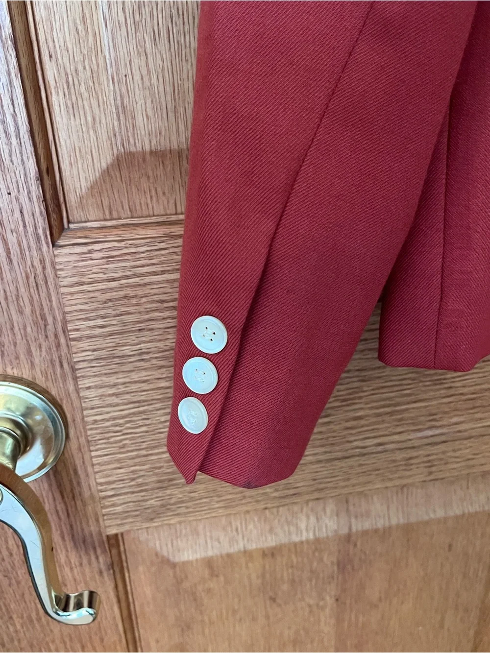 Vintage John Meyer Women's Deep Red Two-Piece Skirt Suit